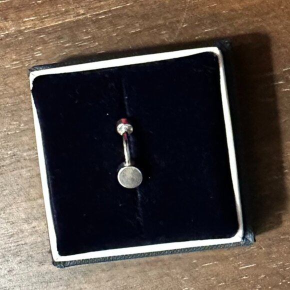 Maria Tash Naval Solitaire Plain Bezel White Gold 14k with CZ - Picture 5 of 5